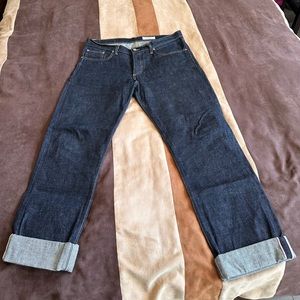 Gustin Okayama Standard raw selvedge jeans, men’s 36x36, orange ID